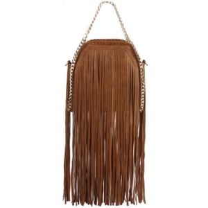 Handbag Republic Long Fringe & Gold Chain Trim